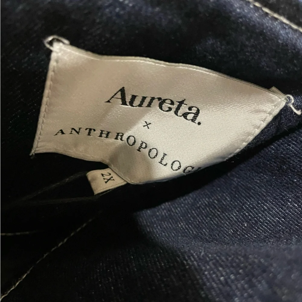 Anthropologie 2X Aureta Studio Corset Denim Cutout Plus Dress NWT - Picture 6 of 13